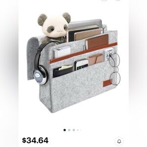Bedside Caddy Organizer many Sections to Organize Phone, Glasses & Journals New!